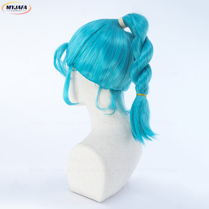 Anime Cosplay Blue Hair - Peruka Cosplay Bulma Buruma Niebieski Pleciony